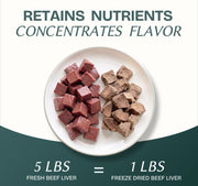 Beef Liver Cubes Single-Ingredient Treats for Cats & Dogs 10oz