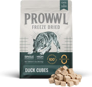 Freeze Dried Duck Cubes Cat & Dog Treats for Training, Healthy High Protein Limited Single Ingredient Pet Food Snacks for Small, Medium, and Large Dogs Cats (Raw Duck Cubes, 3oz)