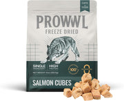 Freeze Dried Salmon Cubes Cat & Dog Treats for Training, Healthy High Protein Limited Single Ingredient Pet Food Snacks for Small, Medium, and Large Dogs Cats (Raw Salmon Cubes, 10oz)