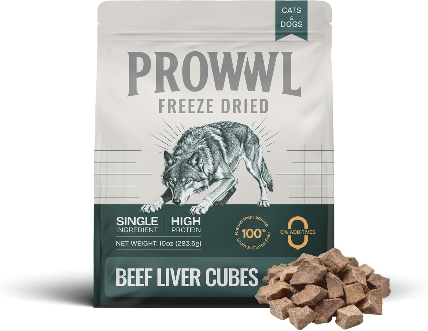 Freeze Dried Beef Liver Cubes Cat & Dog Treats for Training, Healthy High Protein Limited Single Ingredient Pet Food Snacks for Small, Medium, and Large Dogs Cats (Raw Beef Liver Cubes, 10oz)