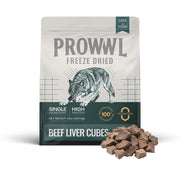 Prowwwl freeze-dried beef liver cubes packaging with natural meat source 10oz